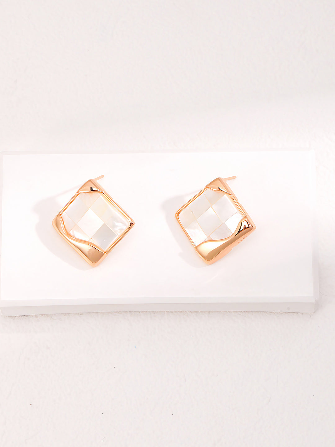 Luminous Frame Mother-of-Pearl Studs-Earrings-SoulAdorne