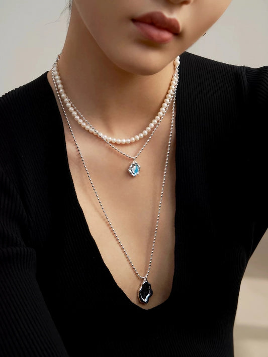 Silver Luminance Pearl Necklace