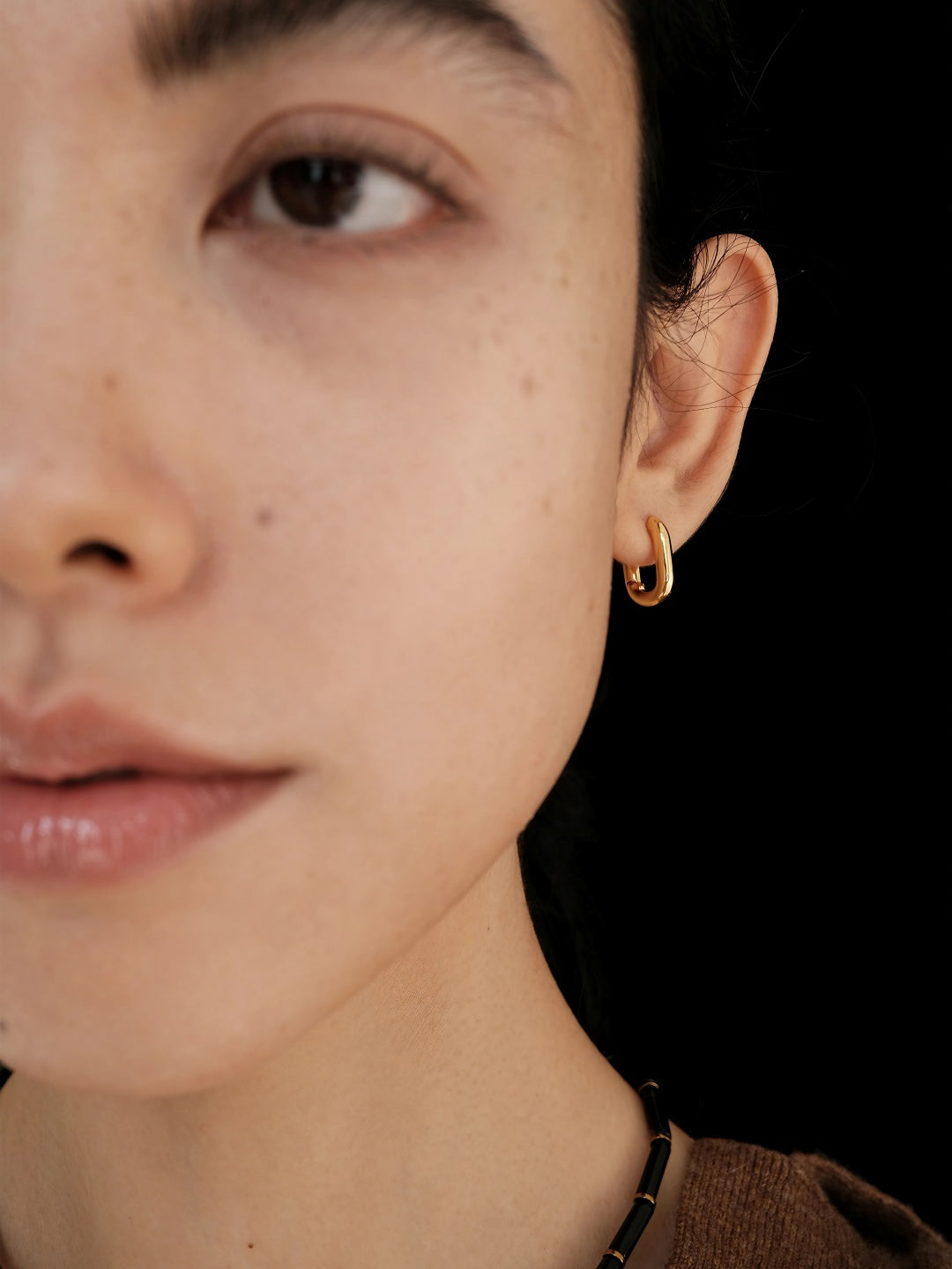 Ellipse Huggie Earrings