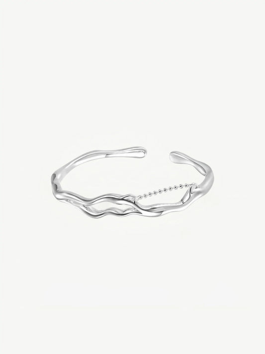 Silhouette Wave Silver Bracelet