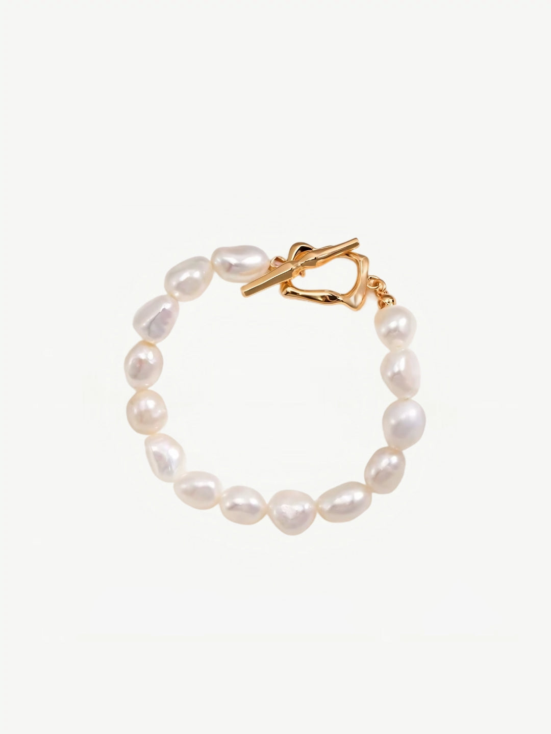 Golden Clasp Baroque Pearl Bracelet