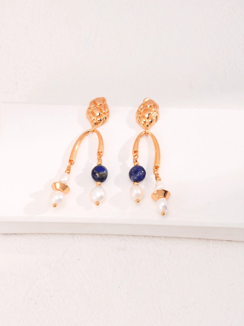 Arc Pearl Drop Earrings-Earrings-SoulAdorne