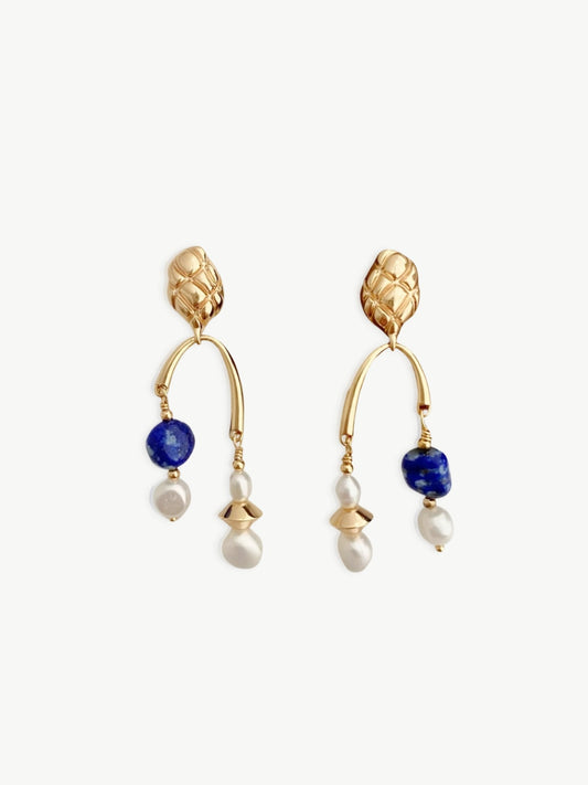 Arc Pearl Drop Earrings