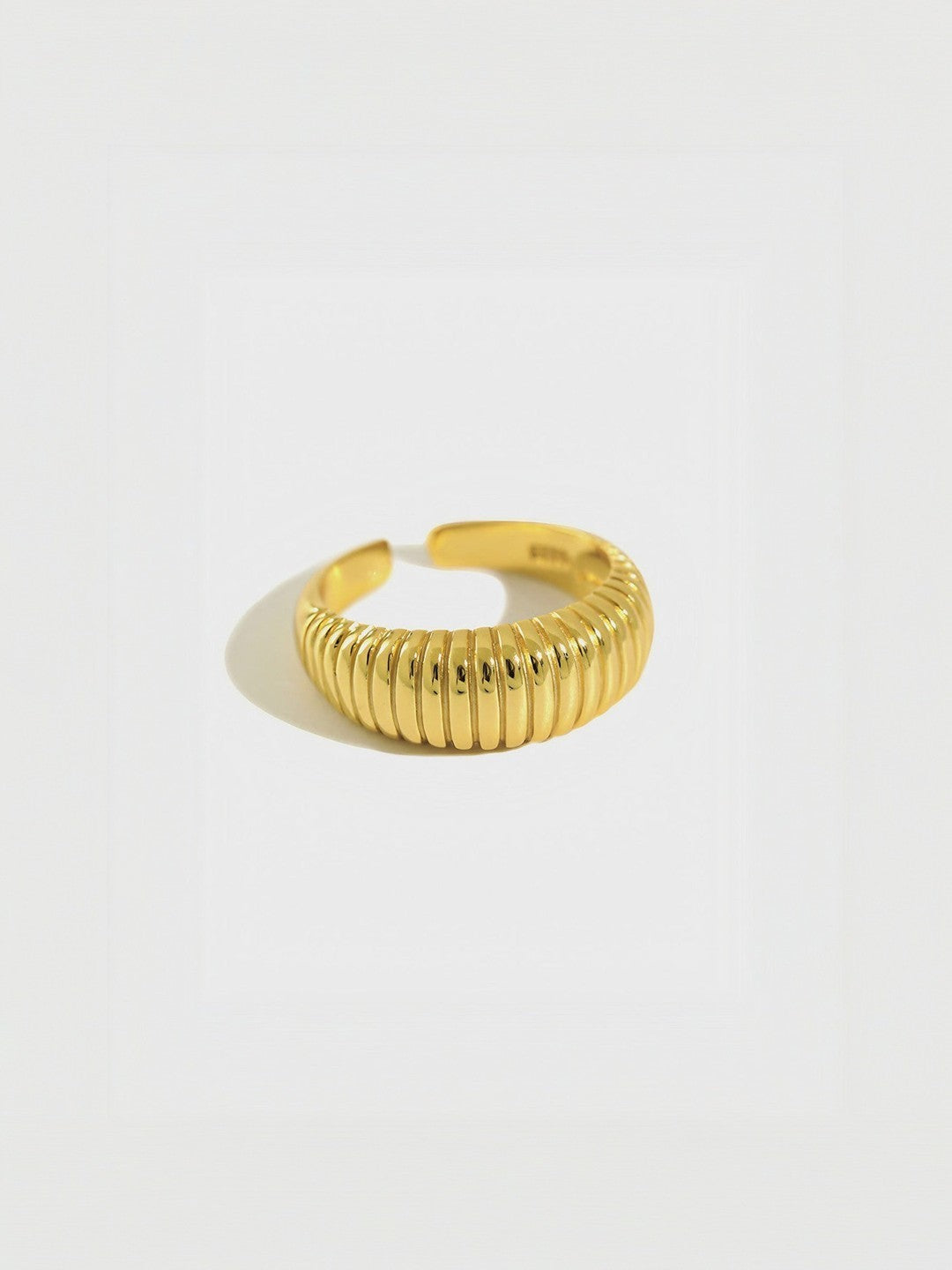 Aureate Ribbed Cuff Ring-Rings-SoulAdorne