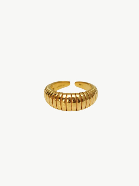 Aureate Ribbed Cuff Ring