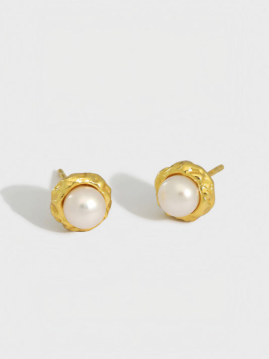 Aurora Pearl Studs-Earrings-SoulAdorne