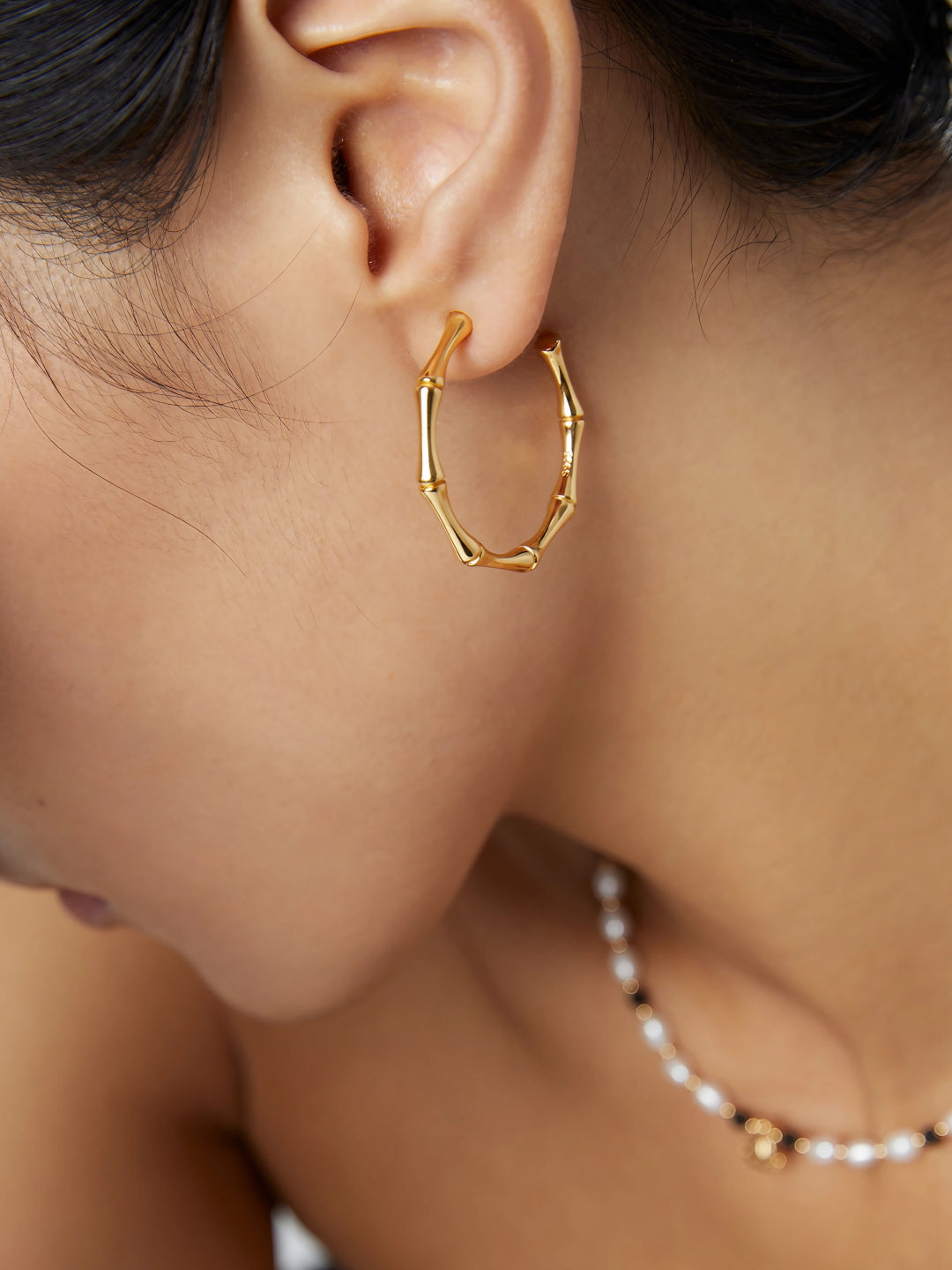 Bamboo Hoop Earrings-Earrings-SoulAdorne