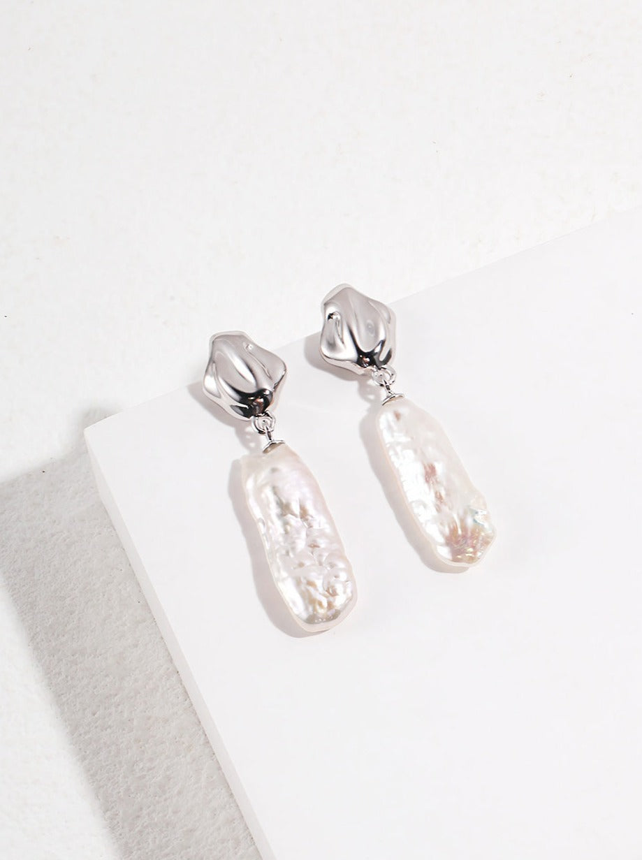 Baroque Pearl Drop Earrings-Earrings-SoulAdorne