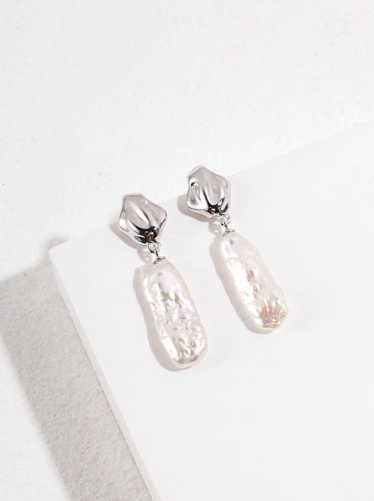 Baroque Pearl Drop Earrings-Earrings-SoulAdorne