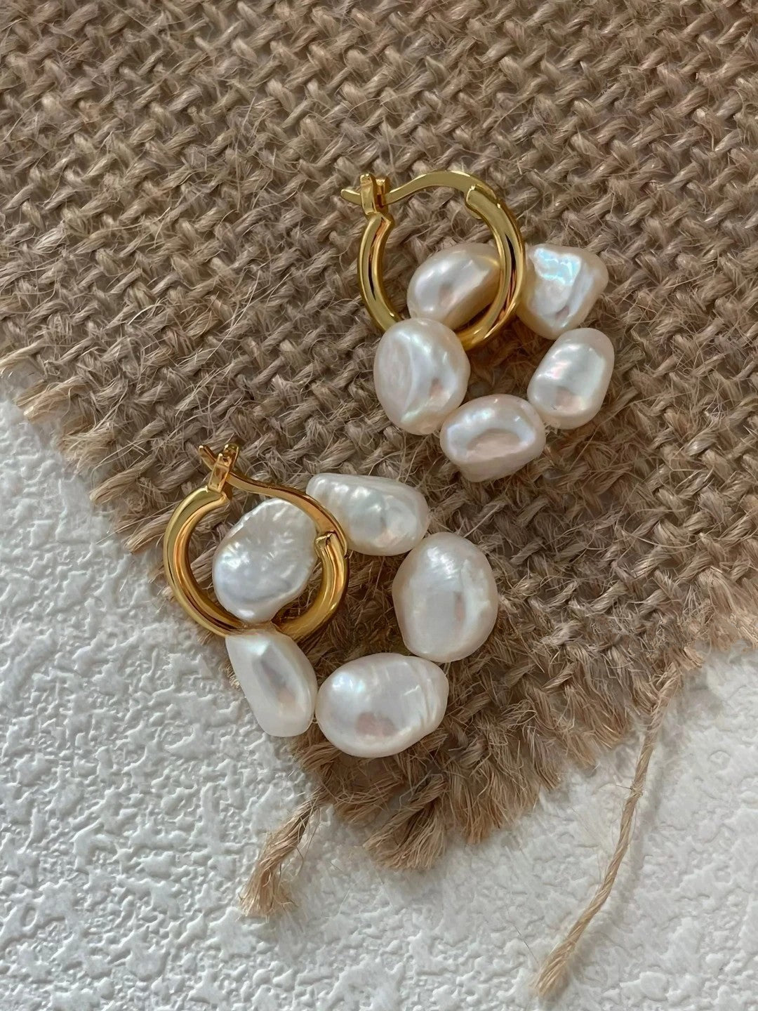 Baroque Pearl Floral Hoops-Earrings-SoulAdorne