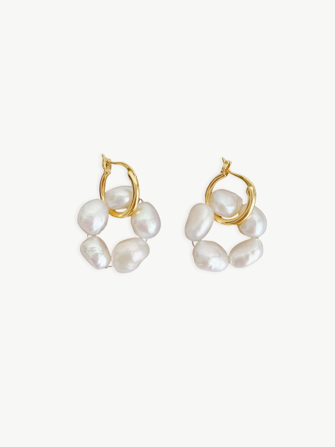 Baroque Pearl Floral Hoops