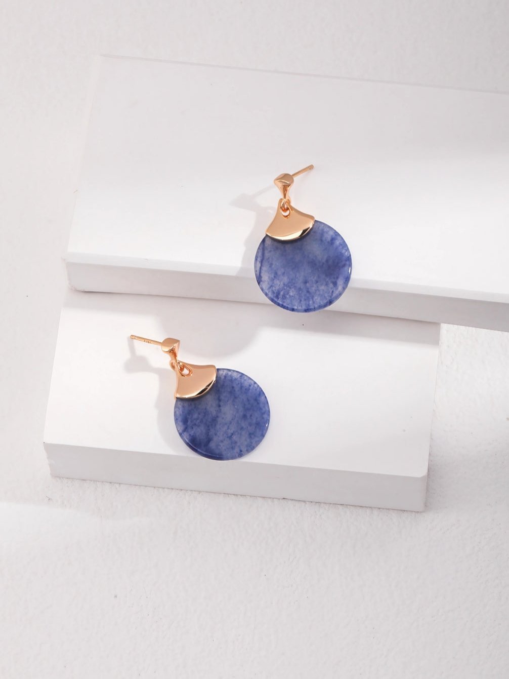 Blue Jade Drop Earrings-Earrings-SoulAdorne