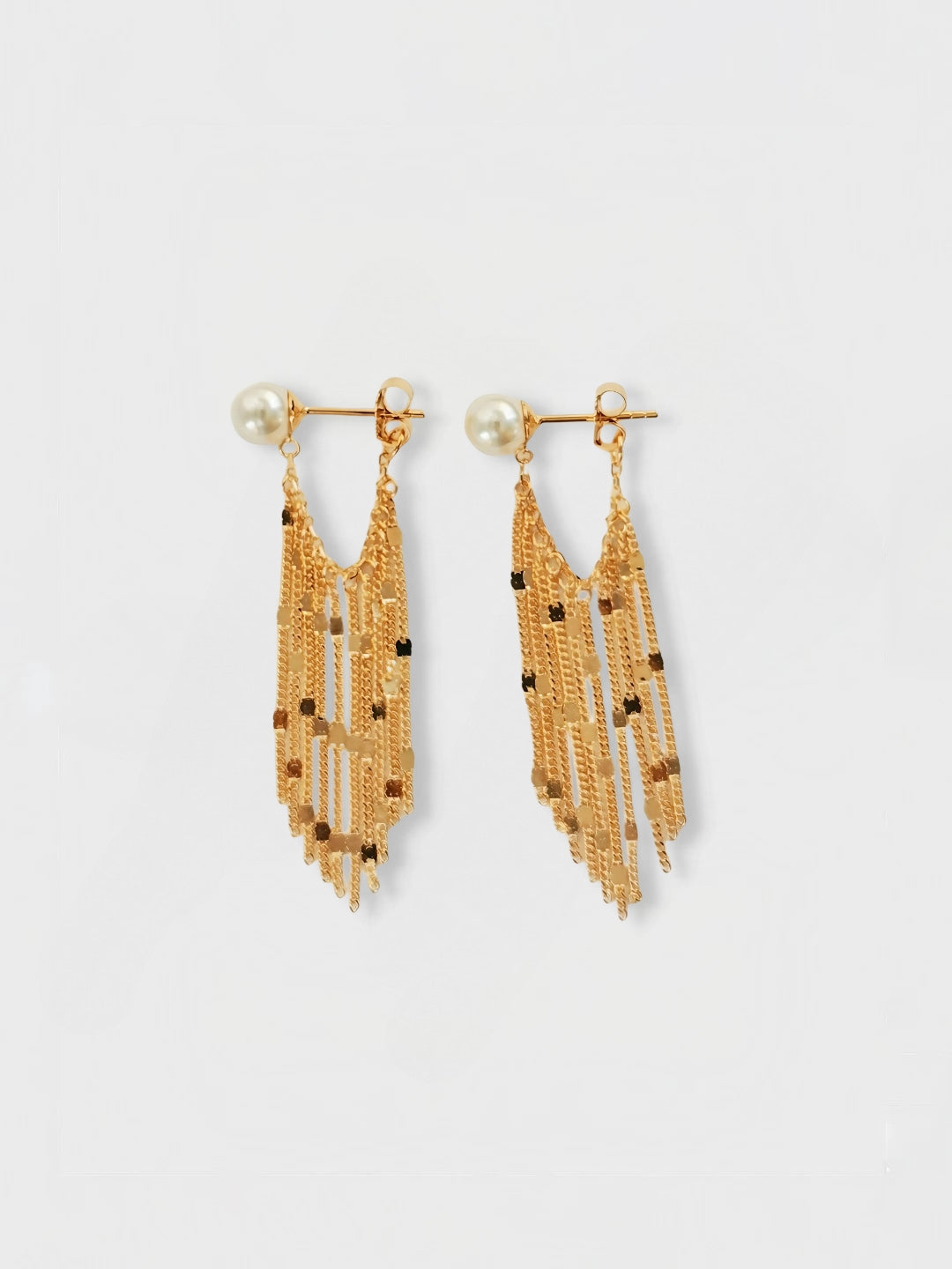 Cascade Delicate Fringe Earrings-Earrings-SoulAdorne