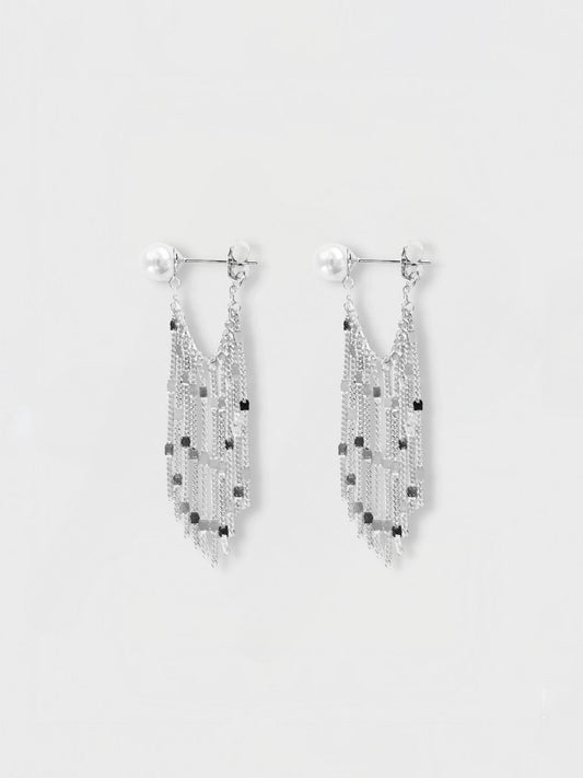 Cascade Delicate Fringe Earrings-Earrings-SoulAdorne