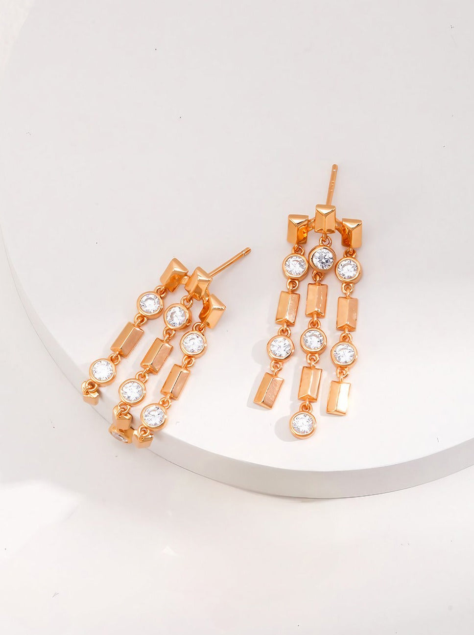 Cascading Crystal Chandelier Earrings-Earrings-SoulAdorne