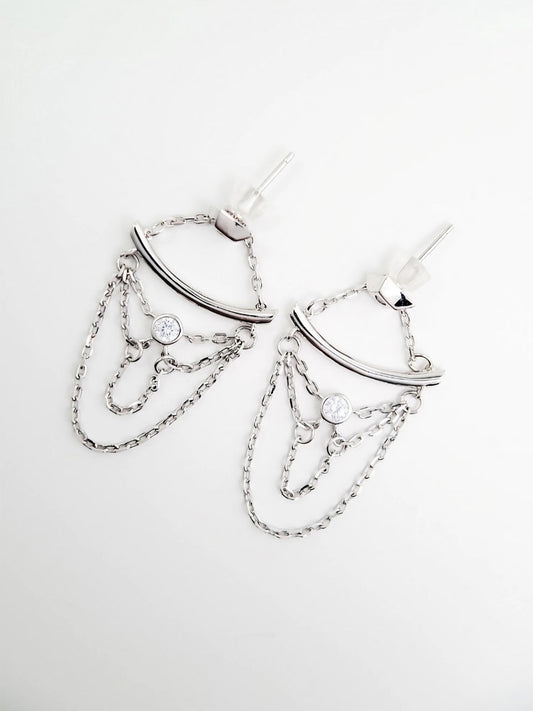 Celestial Chain Earrings-Earrings-SoulAdorne