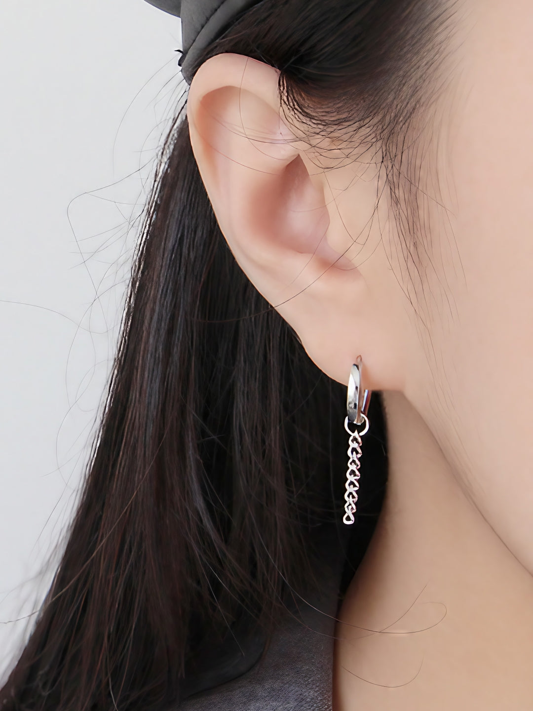 Chain Dangle Hoop Earrings-Earrings-SoulAdorne