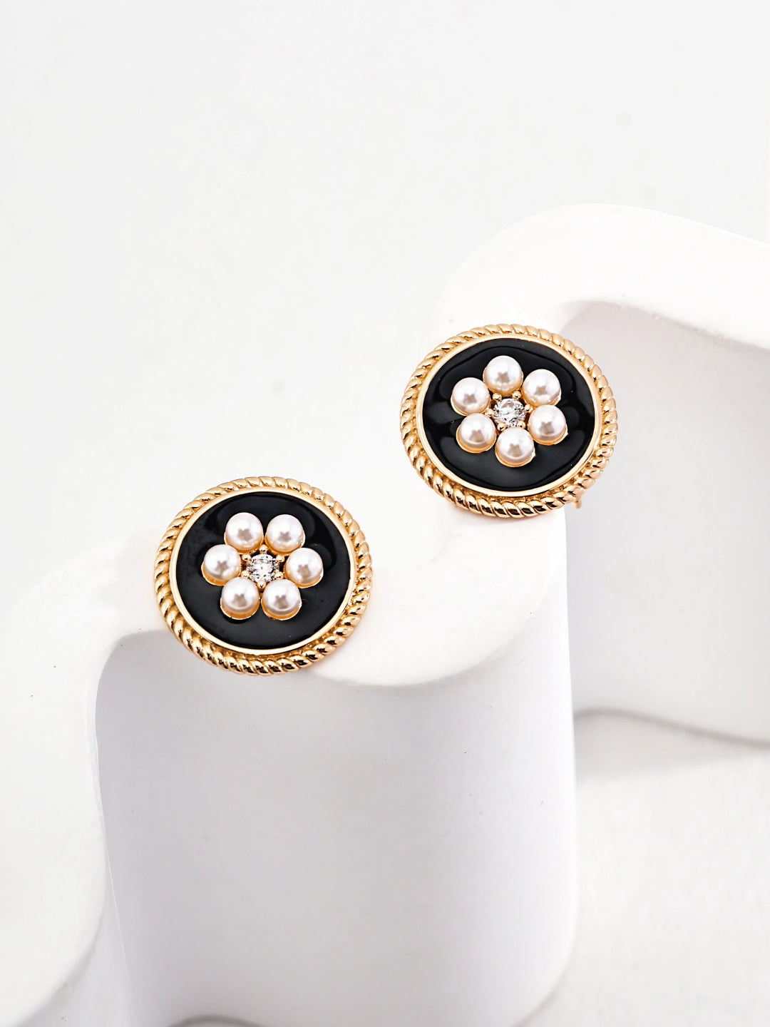 Classic Floral Stud Earrings-Earrings-SoulAdorne