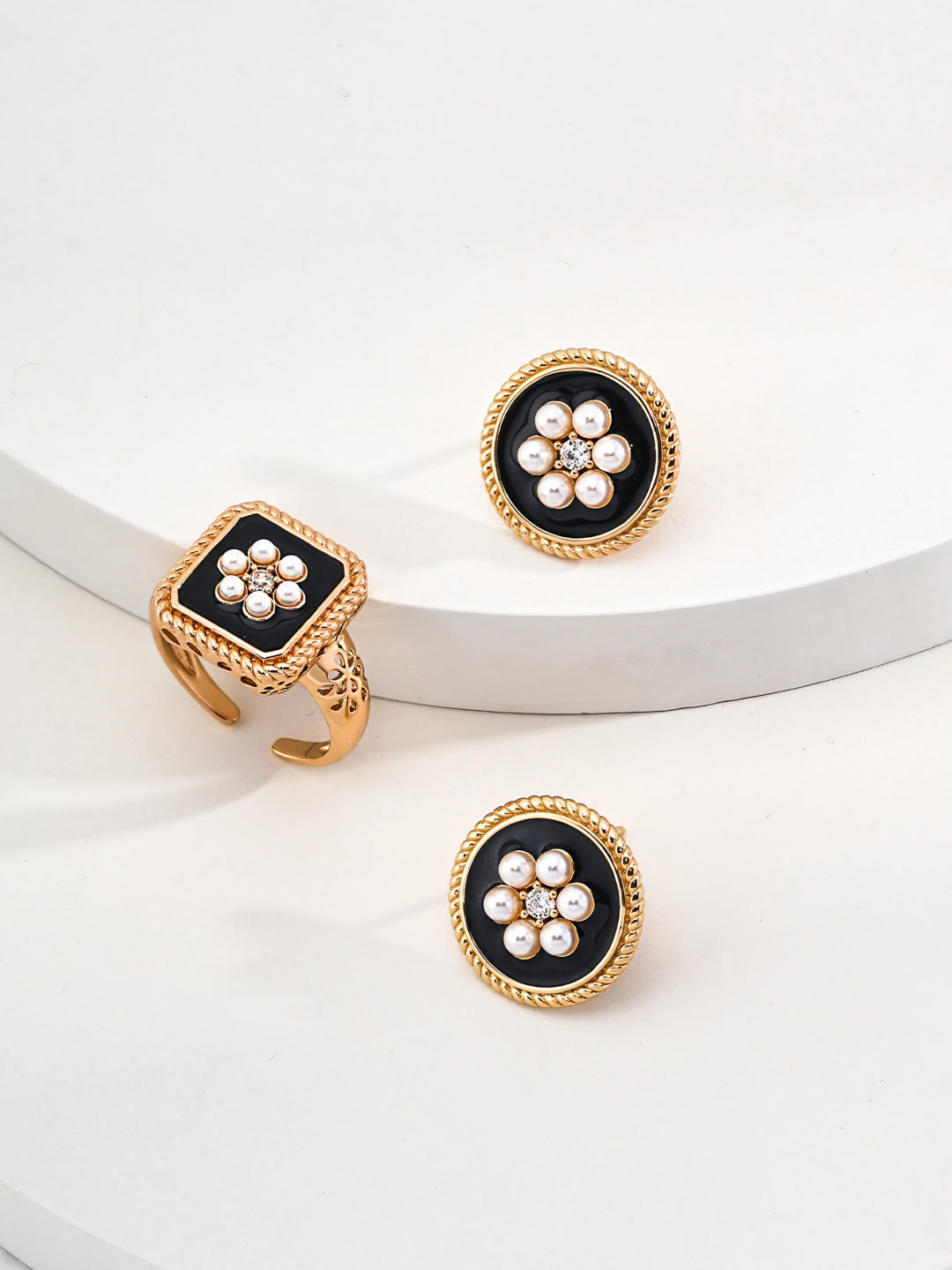 Classic Floral Stud Earrings-Earrings-SoulAdorne