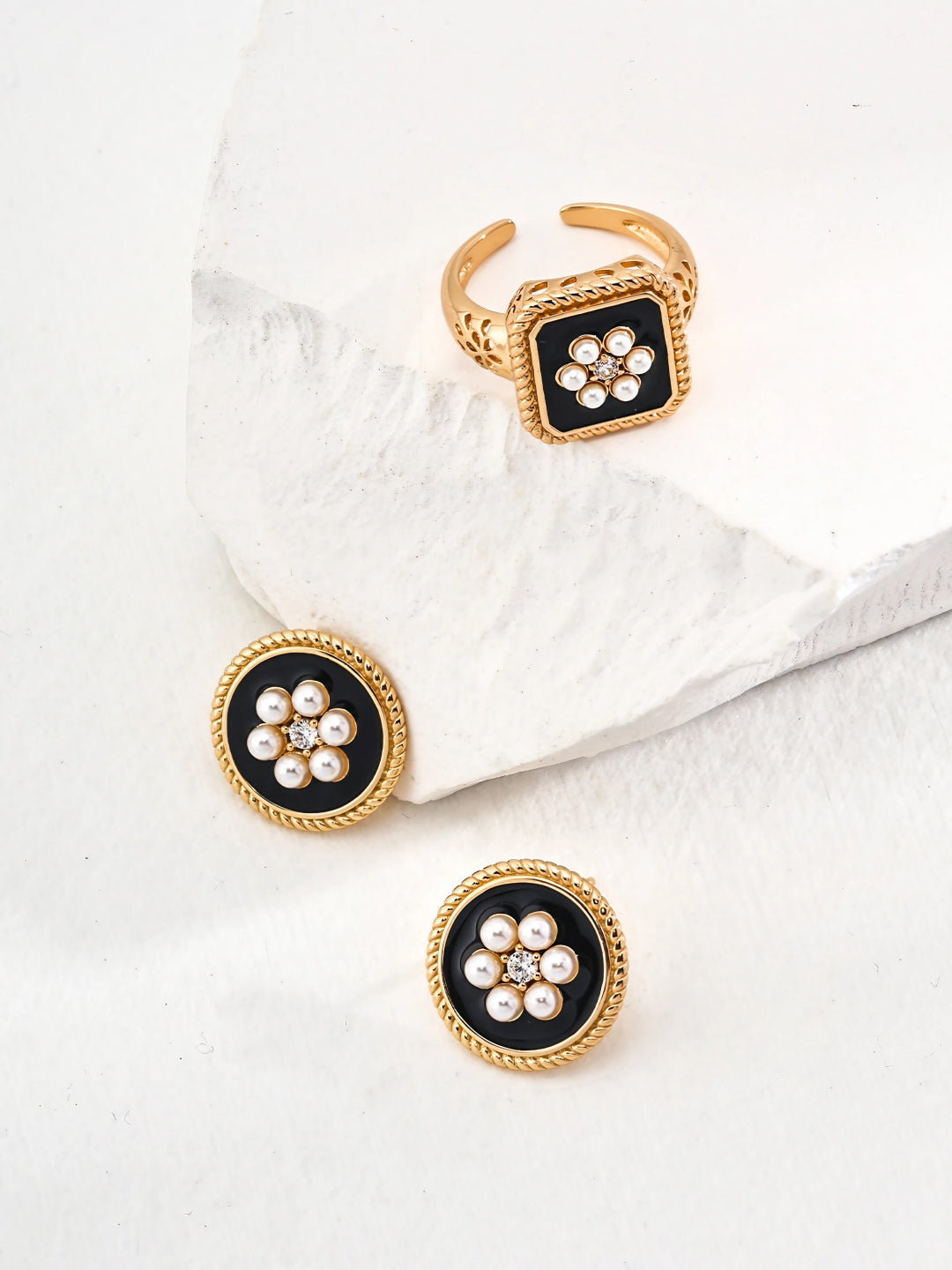 Classic Floral Stud Earrings-Earrings-SoulAdorne