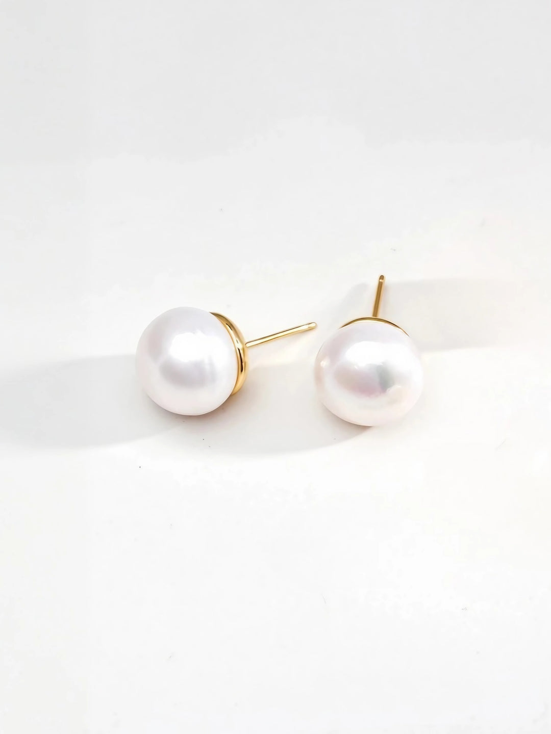 Classic Oblate Pearl Studs-Earrings-SoulAdorne