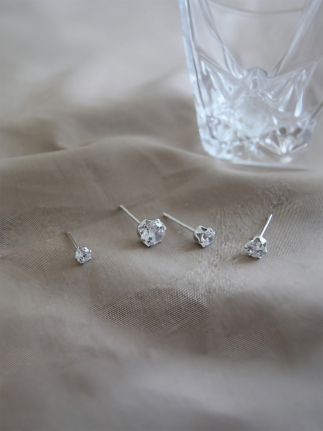 Classic Radiance Crystal Studs (4 Pairs)-Earrings-SoulAdorne