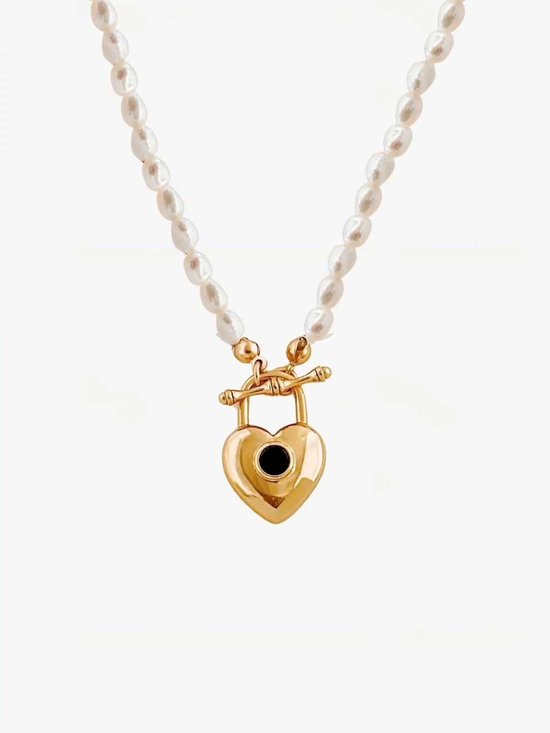 Heart Charm Pearl Necklace