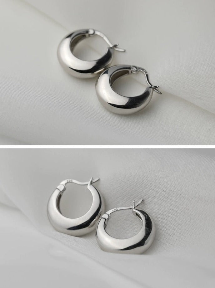 Crescent Chunky Hoops-Earrings-SoulAdorne