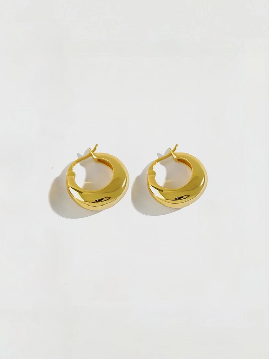 Crescent Chunky Hoops-Earrings-SoulAdorne