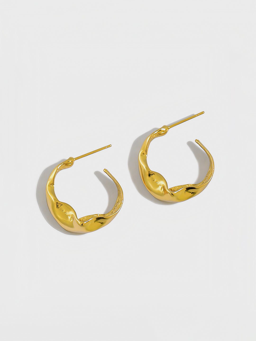 Crescent Wave Hoop-Earrings-SoulAdorne