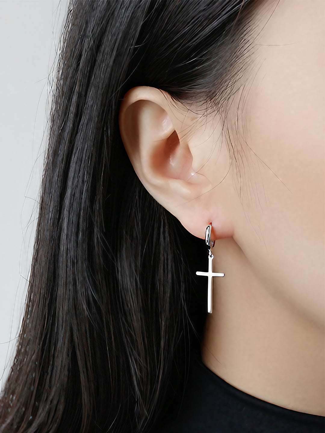 Divine Grace Cross Drop Earrings-Earrings-SoulAdorne