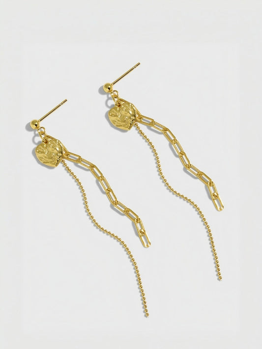 Elegant Chain Drop Earrings-Earrings-SoulAdorne