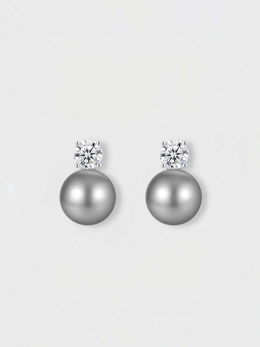 Gem Grey Pearl Studs-Earrings-SoulAdorne