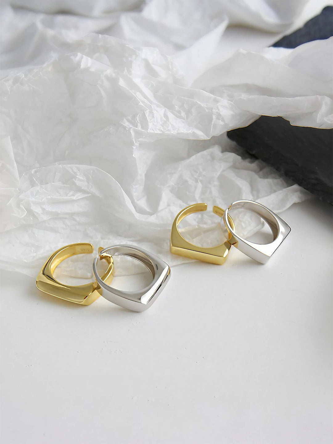 Geometric Gleam Duo (2 Pieces)-Rings-SoulAdorne