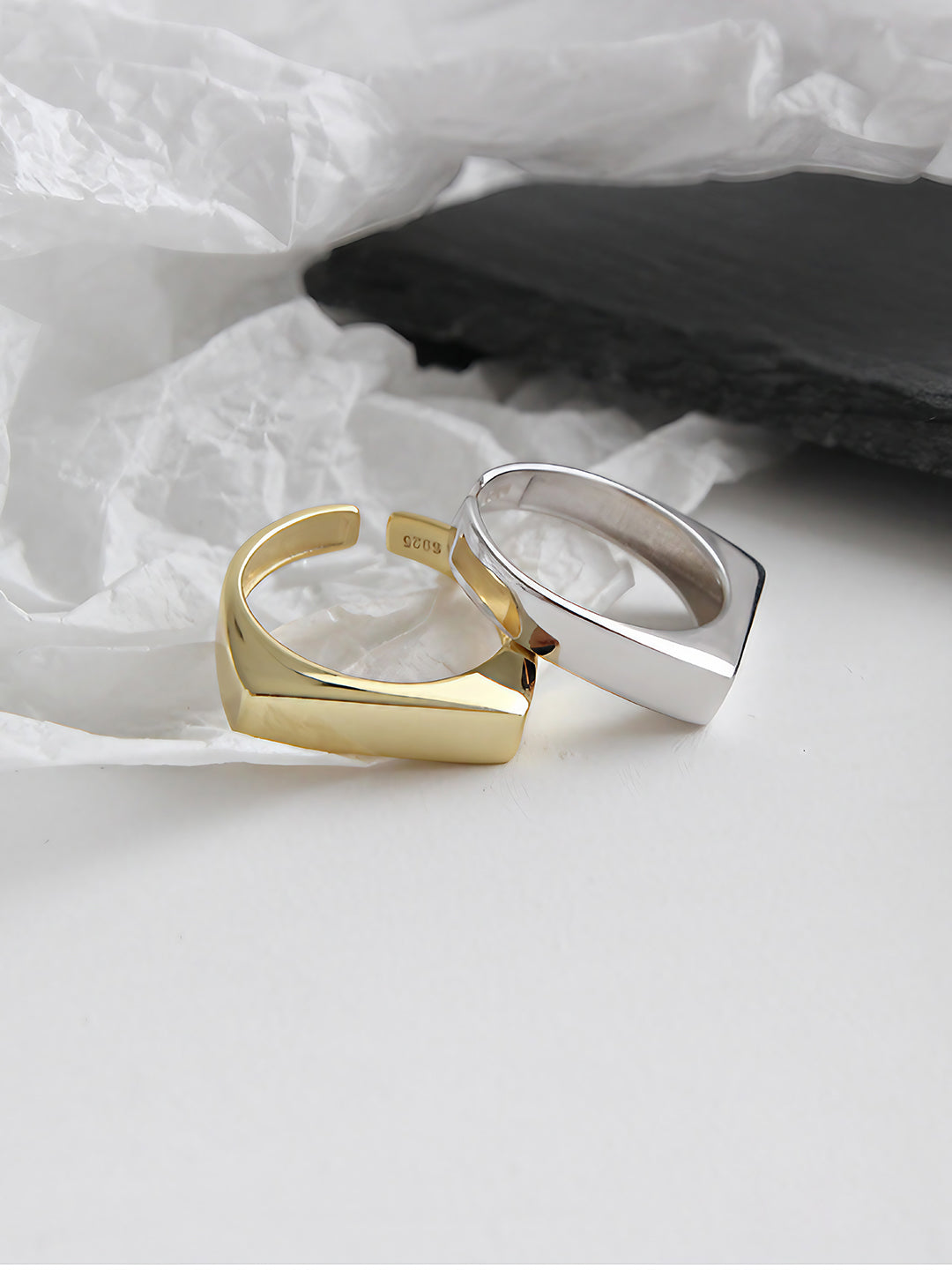 Geometric Gleam Duo (2 Pieces)-Rings-SoulAdorne