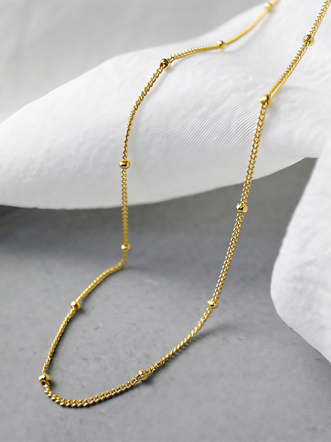 Gilded Bead Accent Rope Necklace-Necklaces-SoulAdorne