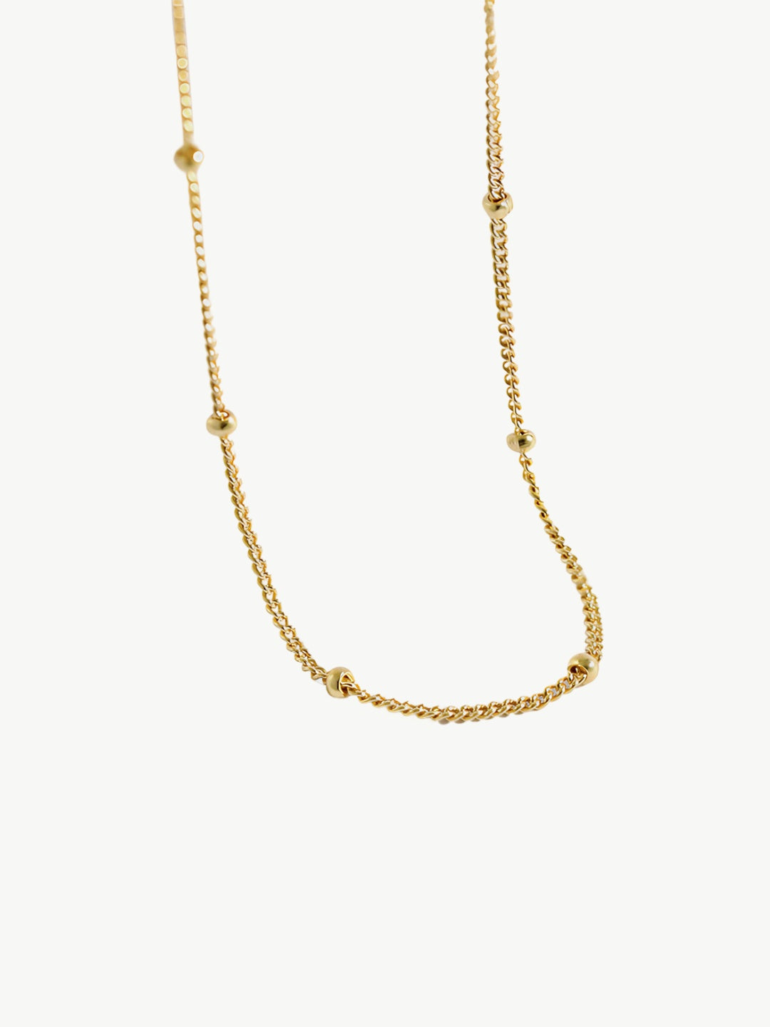 Gilded Bead Accent Rope Necklace