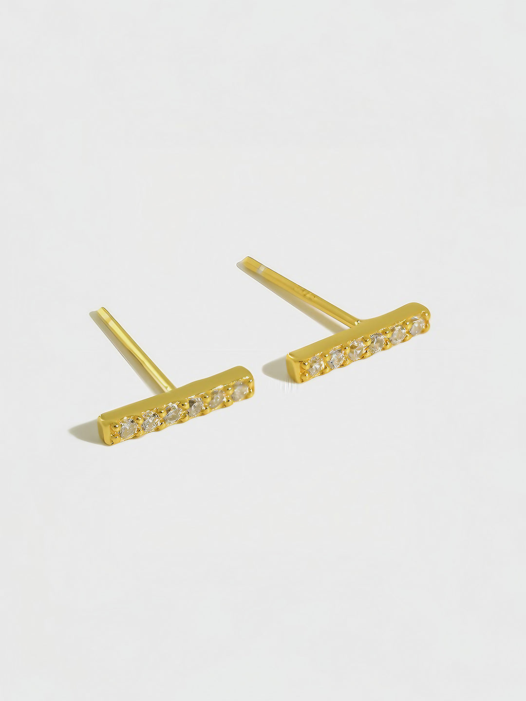 Gilded Brilliance Bar Studs-Earrings-SoulAdorne