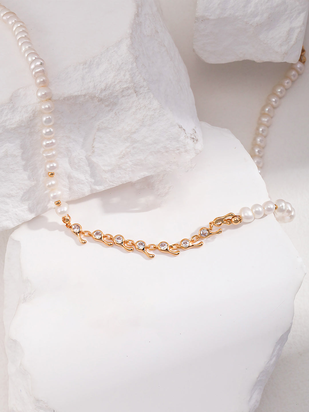 Glimmer Pearl Garland Necklace-Necklaces-SoulAdorne