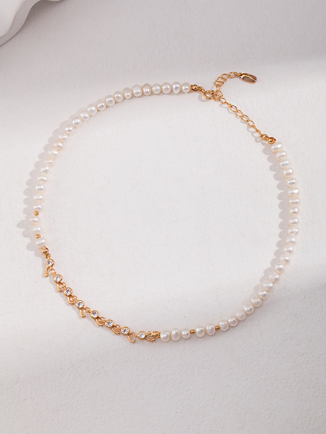 Glimmer Pearl Garland Necklace-Necklaces-SoulAdorne