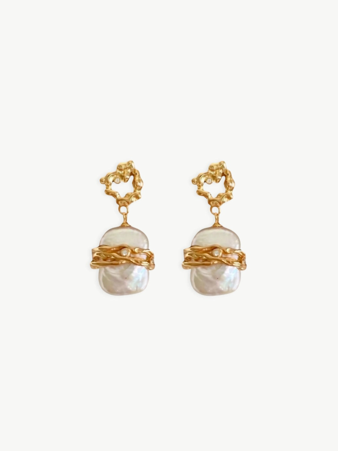 Golden Embrace Baroque Pearl Drops