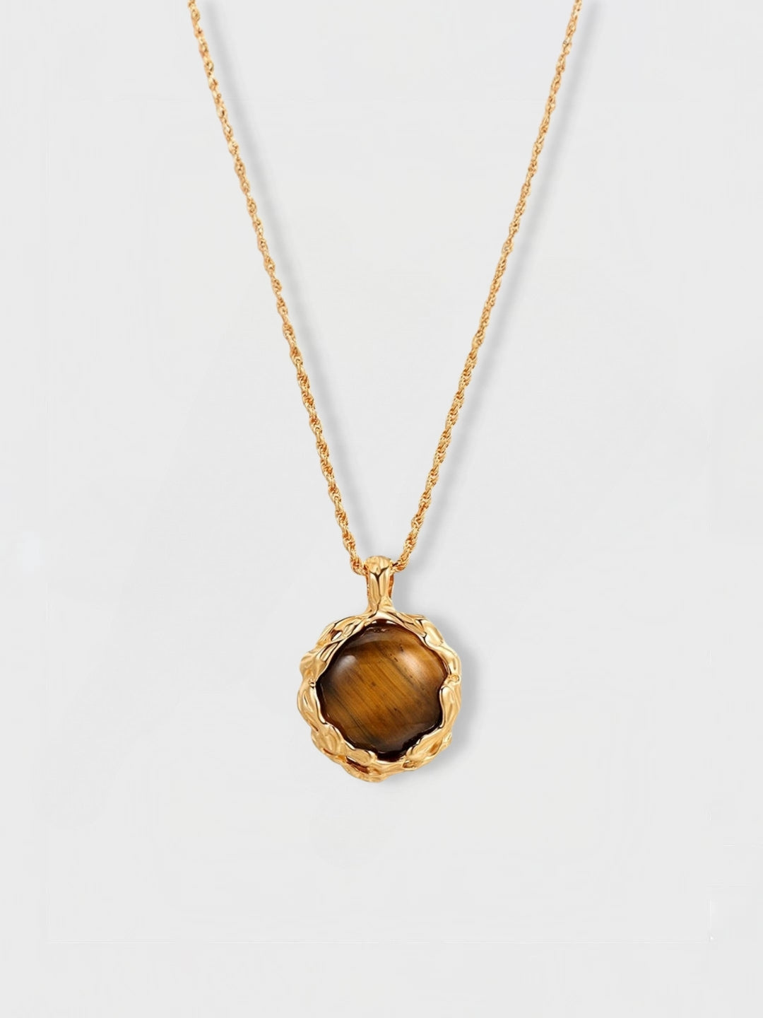 Golden Tiger-eye Embrace Necklace-Necklaces-SoulAdorne