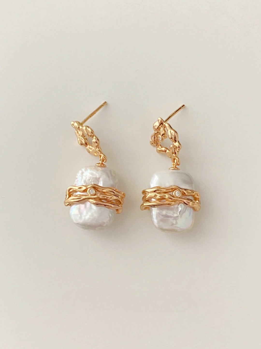 Golden Embrace Baroque Pearl Drops