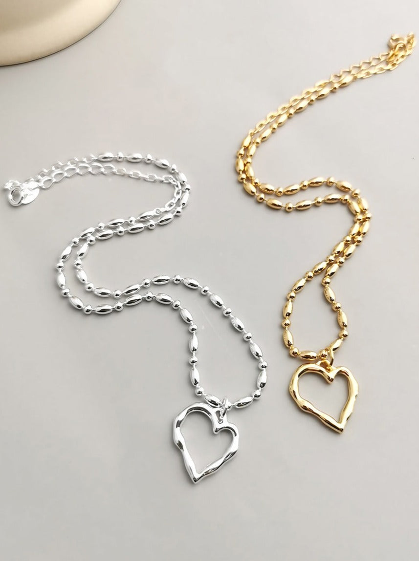 Heart Silhouette Charm Necklace-Necklaces-SoulAdorne