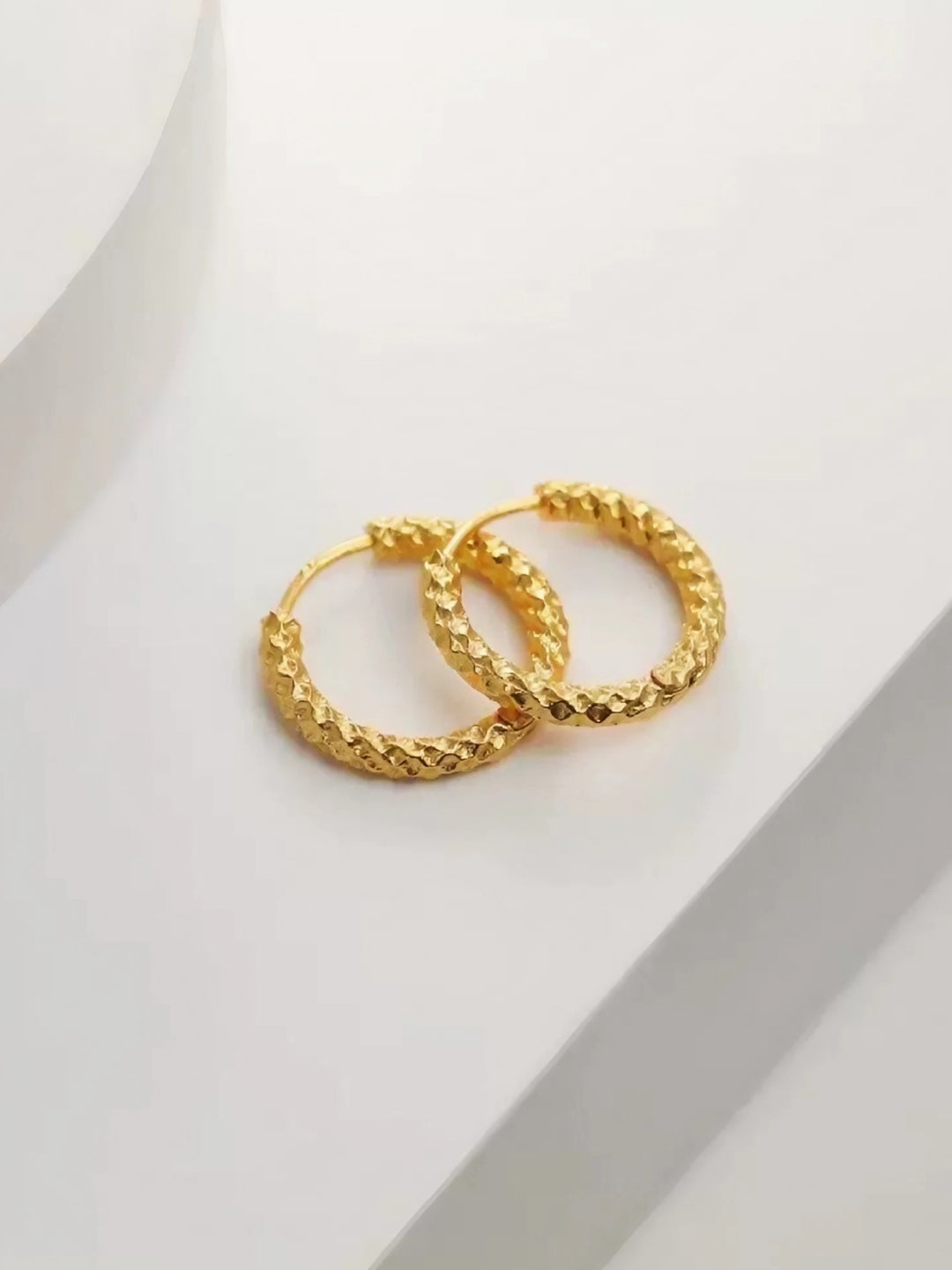 Textured Radiance Hoop Earrings