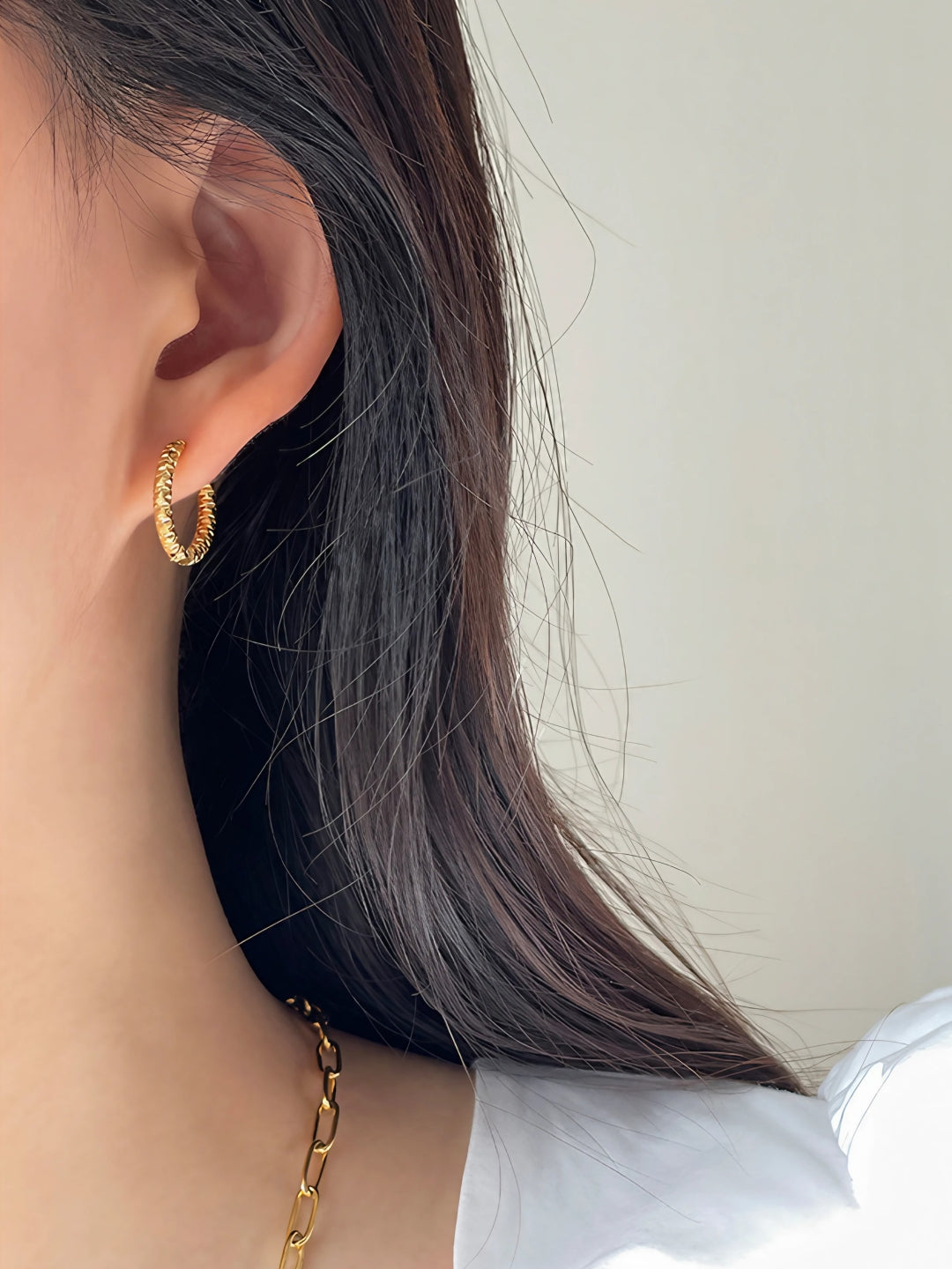 Textured Radiance Hoop Earrings