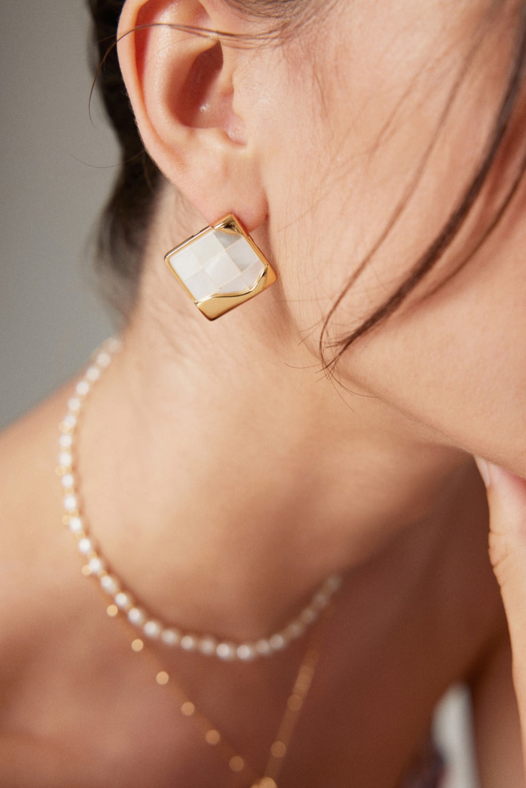 Luminous Frame Mother-of-Pearl Studs-Earrings-SoulAdorne