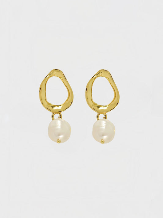 Luminous Pearl Drop Earrings-Earrings-SoulAdorne