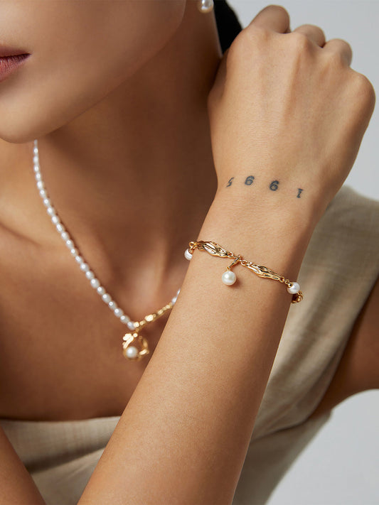 Luminous Serenity Pearl Bracelet-Bracelets-SoulAdorne