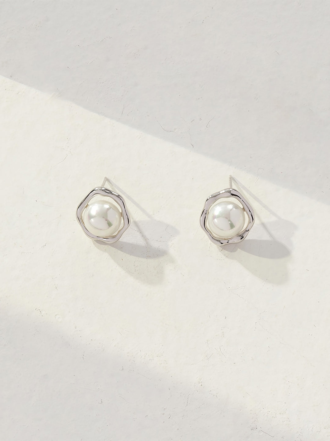 Lunar Gleam Pearl Studs-Earrings-SoulAdorne